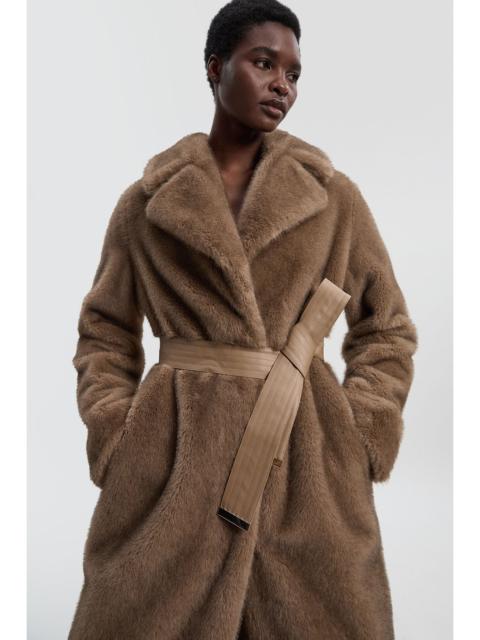 KAREN MILLEN Faux Fur Longline Coat