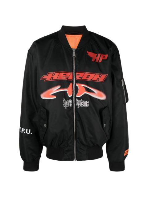 Ex-Ray logo-print bomber jacket