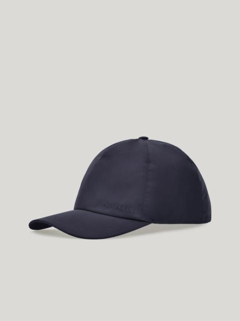Canali BLUE BASEBALL CAP WITH EMBROIDERED LOGO AND ADJUSTABLE LEATHER CLOSURE