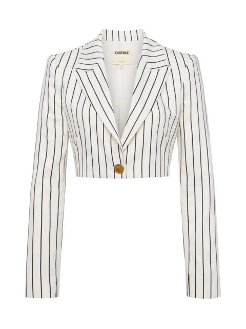 L'AGENCE Izzie Striped Cropped Blazer