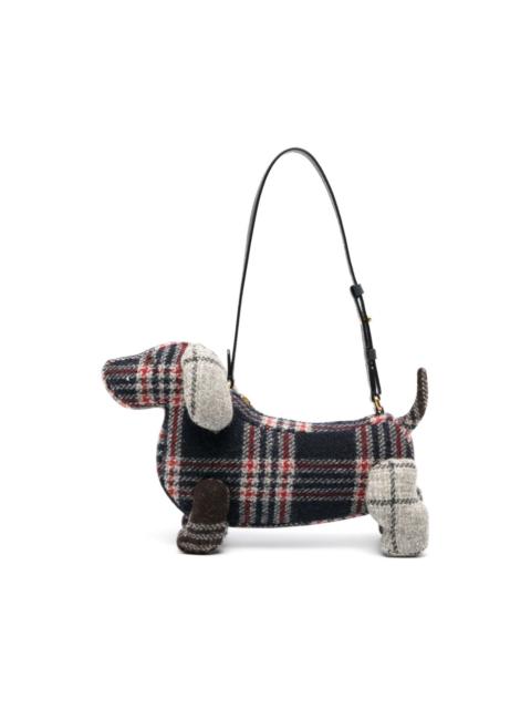 Thom Browne Hector plaid-check wool shoulder bag