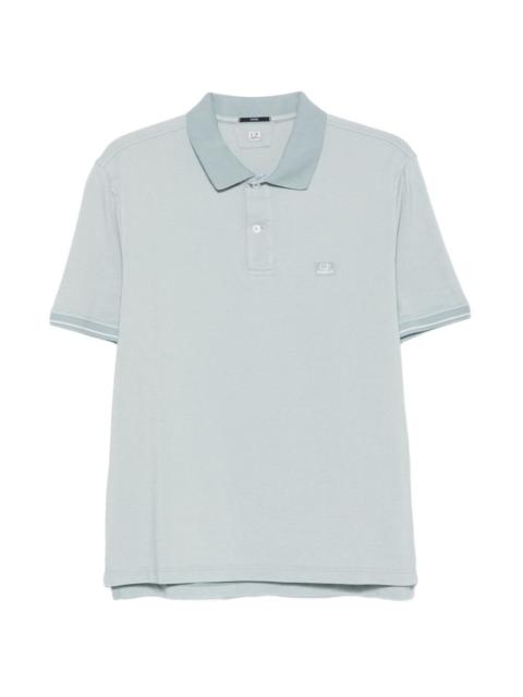 C.P. Company logo-patch tipped-cuff polo shirt