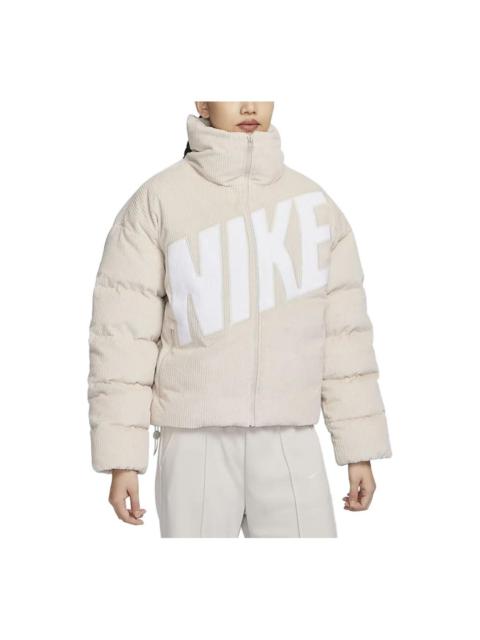 (WMNS) Nike Sportswear Essential Therma-FIT Oversized Corduroy Puffer 'Light Orewood Brown' FD8214-1