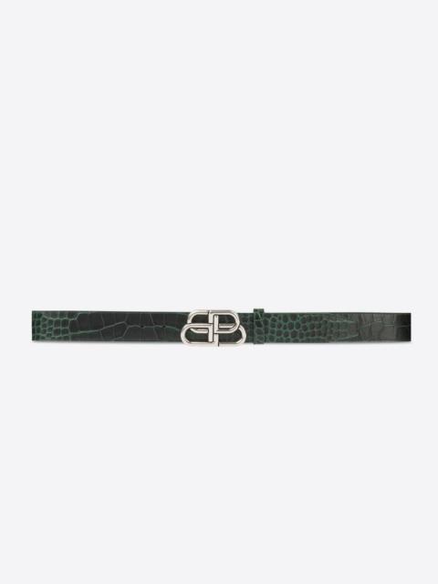 BALENCIAGA Men's Bb Large Belt in Forest Green