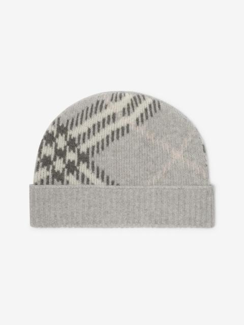 Burberry Check Cashmere Blend Beanie