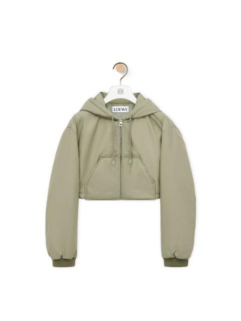 Cropped hooded jacket in cotton blend