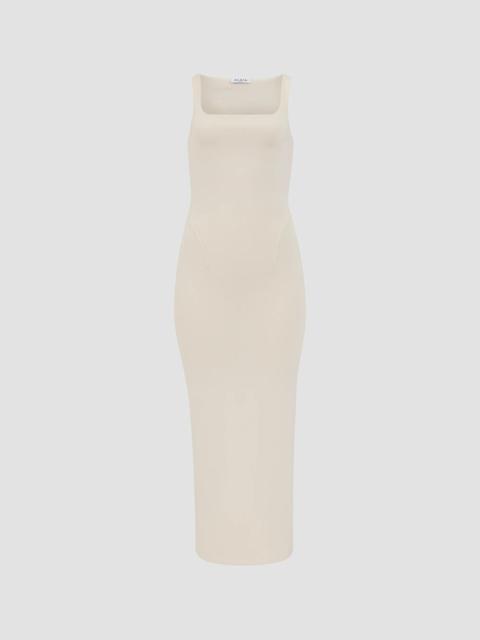 Alaïa Women's Square-Neck Pencil Midi Dress - Ecru