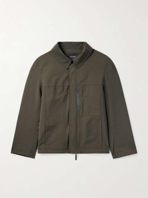 Yves Salomon Leather-Trimmed Woven Jacket