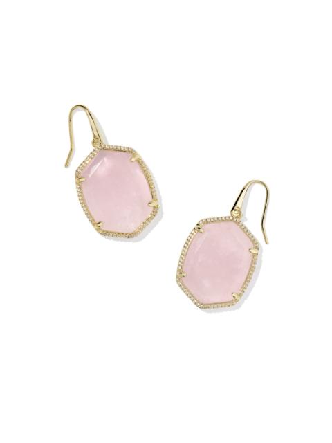 KENDRA SCOTT Daphne Gold Pave Frame Drop Earrings