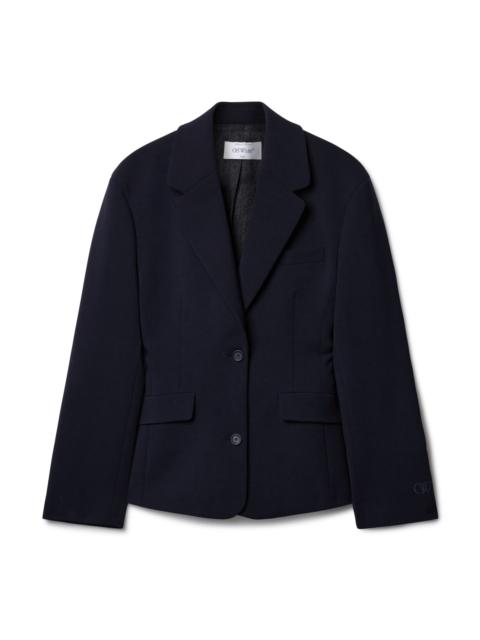 Off-White Stretch Wo Round Jacket Cobalt Blue Cob