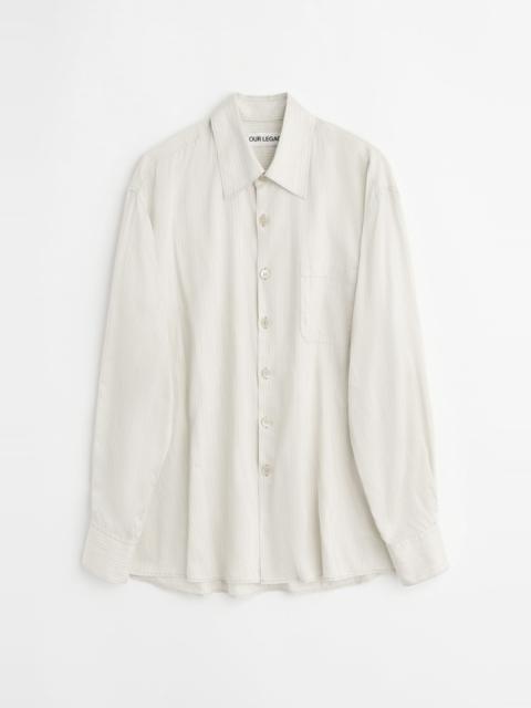 Our Legacy Above Shirt Faded Bone Windstripe Lyocell