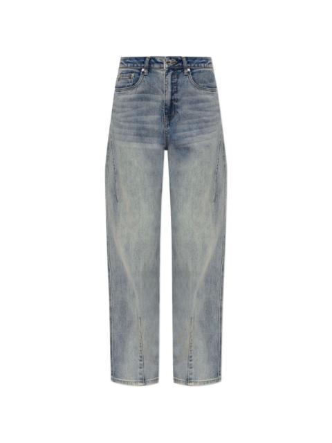 GESTUZ slit-detail wide-leg jeans