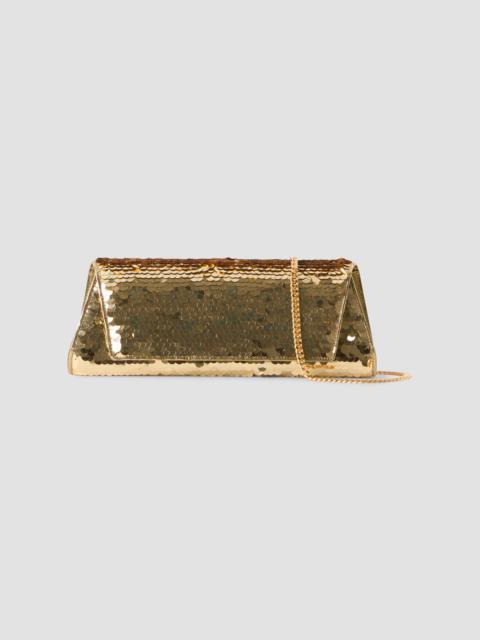 AKRIS Women's Anouk Small Sequin-Embellished Satin Convertible Clutch - Gold Met