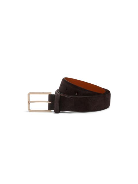 Santoni Men’s brown suede adjustable belt