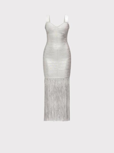 HERVE LEGER THE METALLIC ALBA GOWN