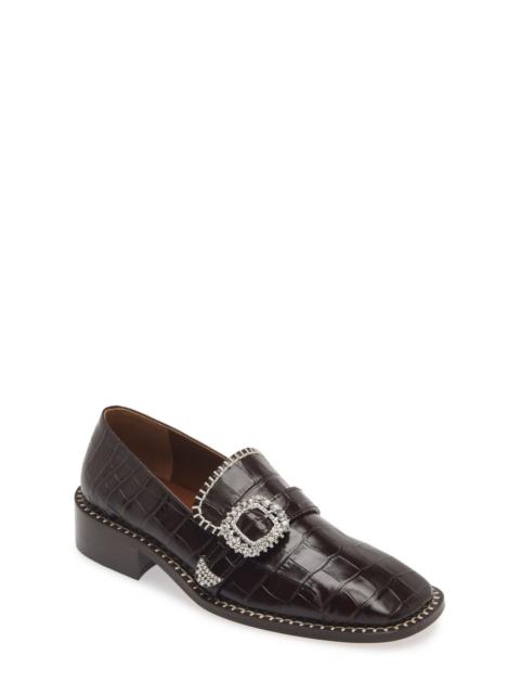 WALES BONNER Wales Bonner Croc Embossed Loafer in Light Black at Nordstrom