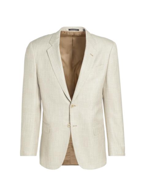EMPORIO ARMANI Men's Textured Single-Breasted Sport Jacket - Light Olive