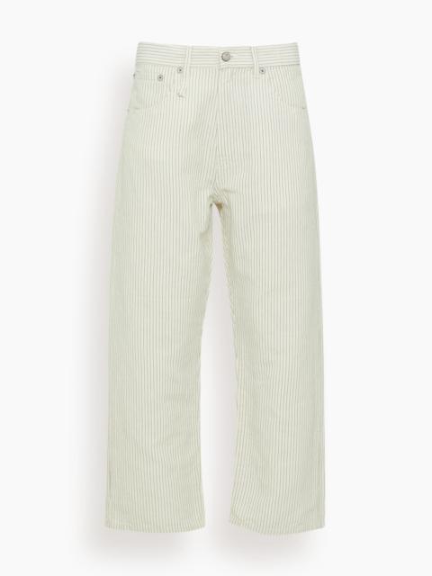 R13 X-BF 5-Pocket Pant in White with Black Mini Stripe