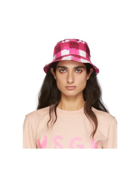 MSGM Pink Plaid Bucket Hat