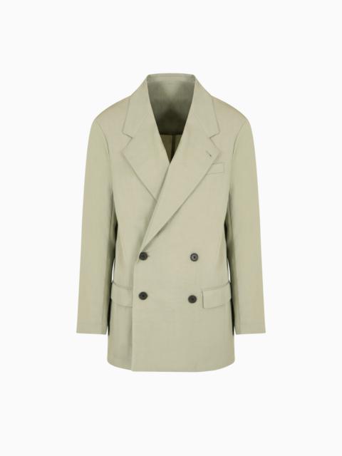 EMPORIO ARMANI VISCOSE NYLON DOUBLE-BREASTED BLAZER