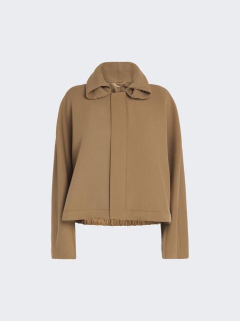 Victoria Beckham Oversized Roll Neck Bomber Dark Camel