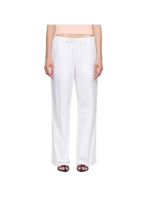 FLORE FLORE White Josephine Lengthened Trousers