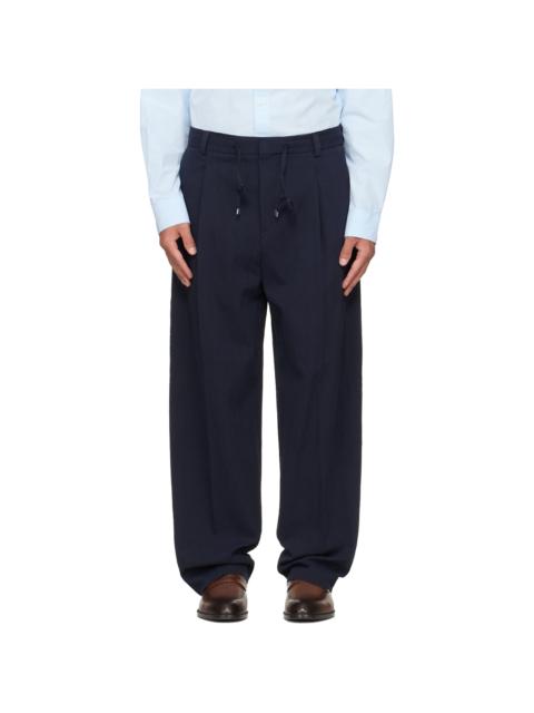 HUGO Navy Modern-Fit Trousers
