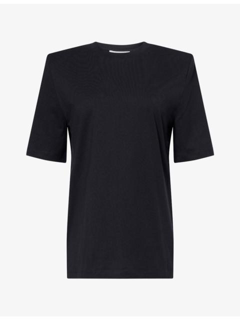 The Frankie Shop Carrington Padded-Shoulder Cotton-Jersey T-Shirt
