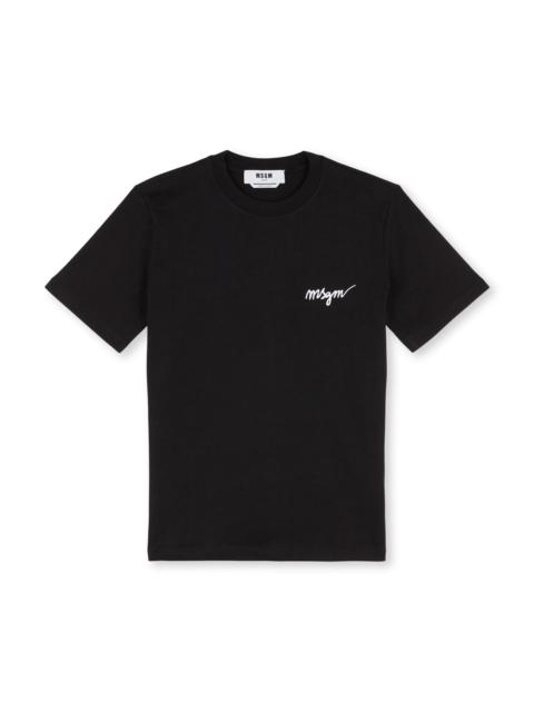 MSGM Round&nbsp;neck cotton T-shirt with embroidered logo