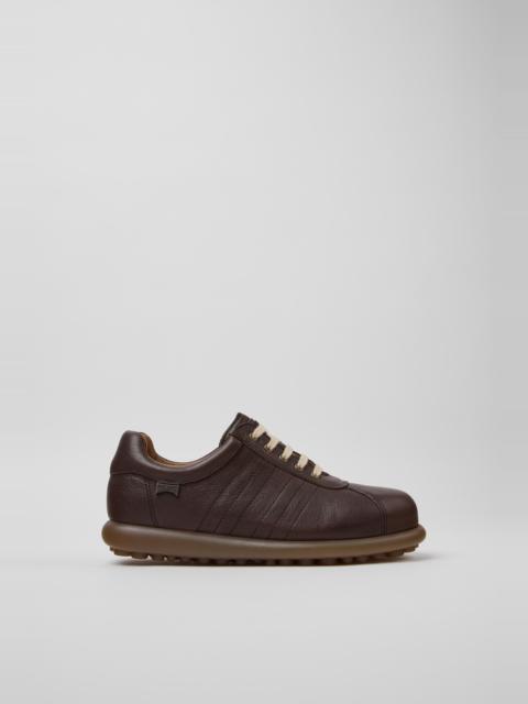 CAMPER Pelotas Brown Leather Shoes for Women.