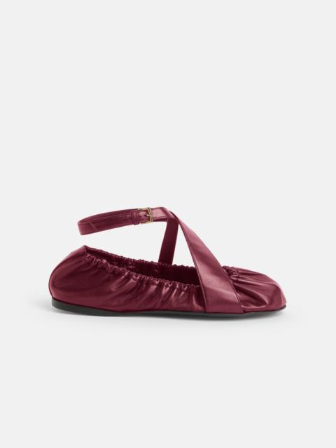 rabanne BALLERINA IN RED LEATHER WITH STRAPS