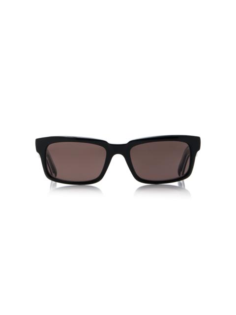 Rectangular-Frame Acetate Sunglasses black