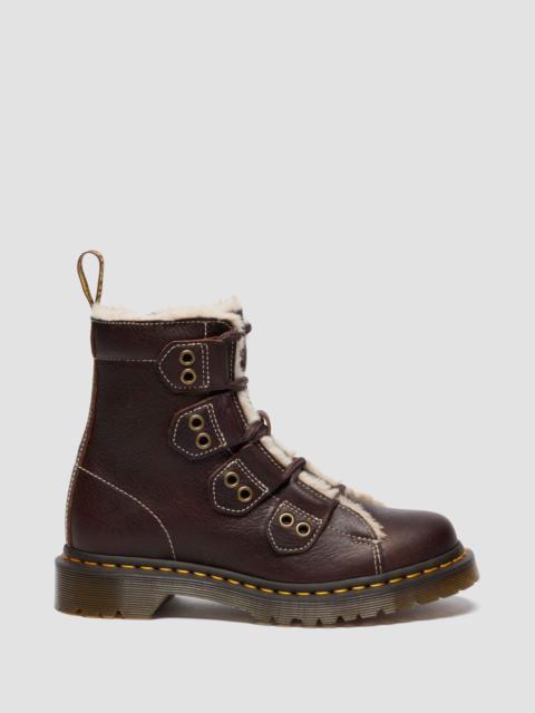 Dr. Martens 1460 Faux Fur Lined Lace-to-toe Leather Boots