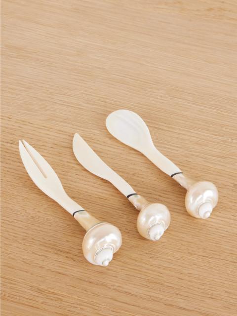 Gohar World Set Of Three Mother-of-pearls Serveware