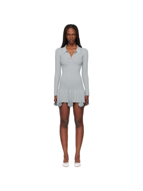 CONNER IVES Blue Pom Pom Polo Minidress