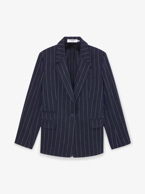 M.M.LaFleur Teddy Breeze Jacket - Woven Pinstripe