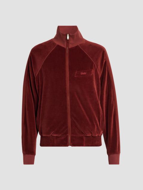 Rhude Men's Madera Velour Track Jacket - Bordeaux