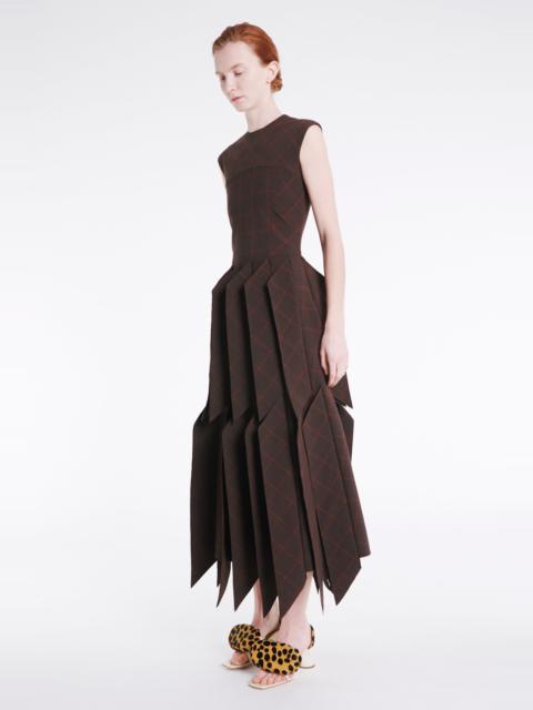 A.W.A.K.E. MODE DRESS WITH PANEL BROWN CHECK