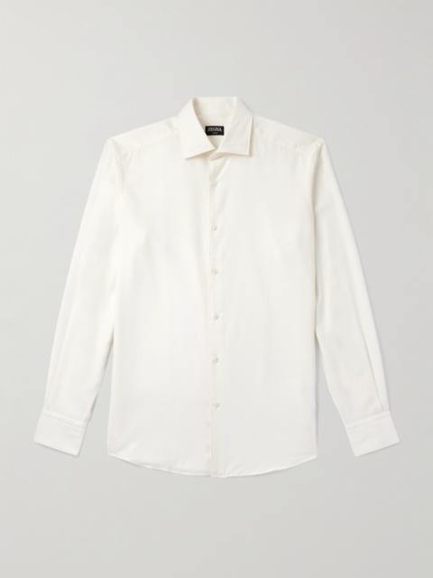 ZEGNA Cotton and Cashmere-Blend Twill Shirt