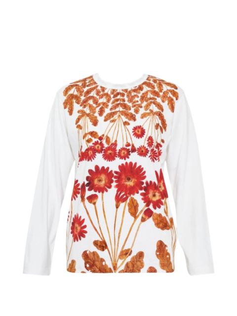 Noir Kei Ninomiya floral crew-neck long-sleeve T-shirt