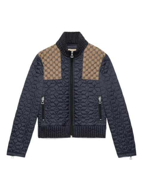 GUCCI Gucci Quilted Jacket with GG Fabric Detail 'Beige Blue' 715540-ZAKY4-4433