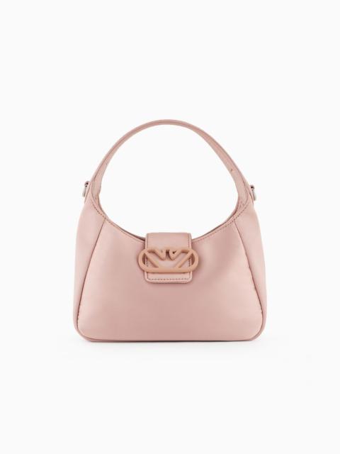 Satin hobo handbag with eagle buckle