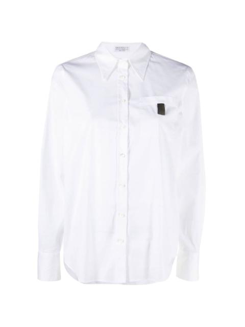 Monili chain button-front shirt