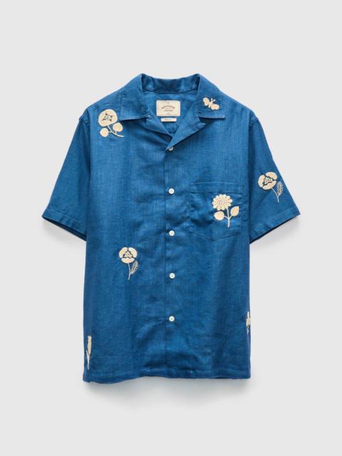 Portuguese Flannel Embroidery Nature Ramie Shirt in Blue