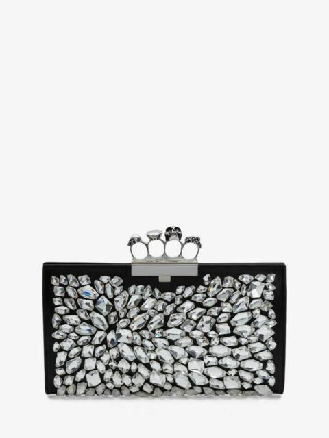 Alexander McQueen Women's Jewelled Flat Pouch in Black