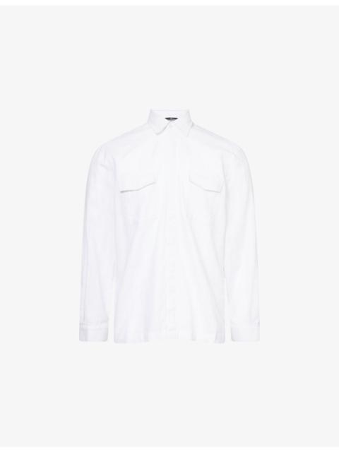 7 For All Mankind Utility Cotton and Linen-Blend Shirt