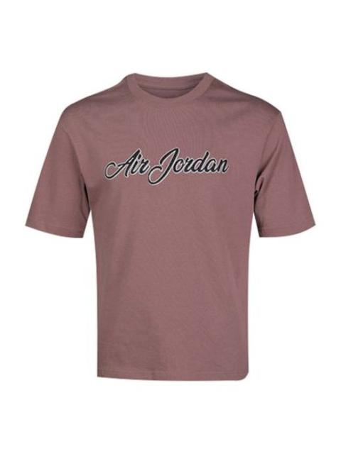 Jordan Air Jordan Remastered Logo Embroidered Round Neck Short Sleeve Purple Gray CJ6218-298