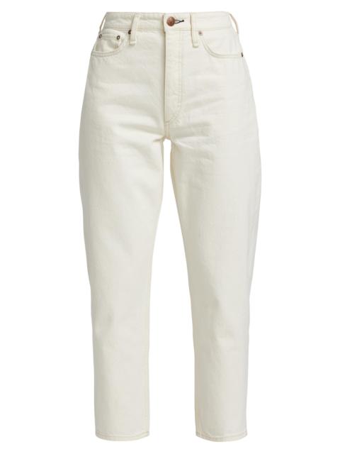 rag & bone Women's Alissa High-Waisted Cropped Barrel-Leg Jeans - Ecru