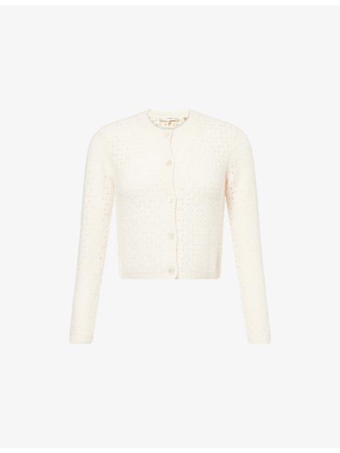 FRAME The Chenille Round-Neck Wool-Blend Cardigan