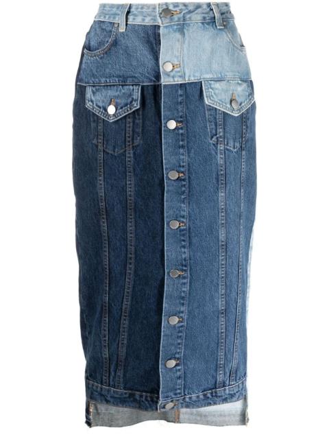 REDValentino patchwork denim skirt